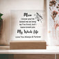 Beautiful Square Acrylic Plaque for Mom | Loved You My Whole Life