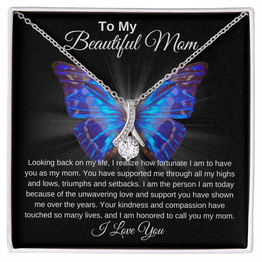 To My Beautiful Mom | Allure beauty Pendant | Gift For Mom | Mother's Day Gift