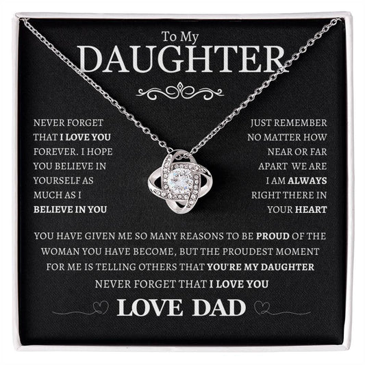 To My Daughter Love Knot Necklace | Gifts for Daughter | Gifts from Dad